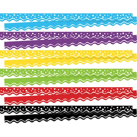 Barker Creek Happy Double-Sided Scalloped Border  Colors, 78/set, PK78 947